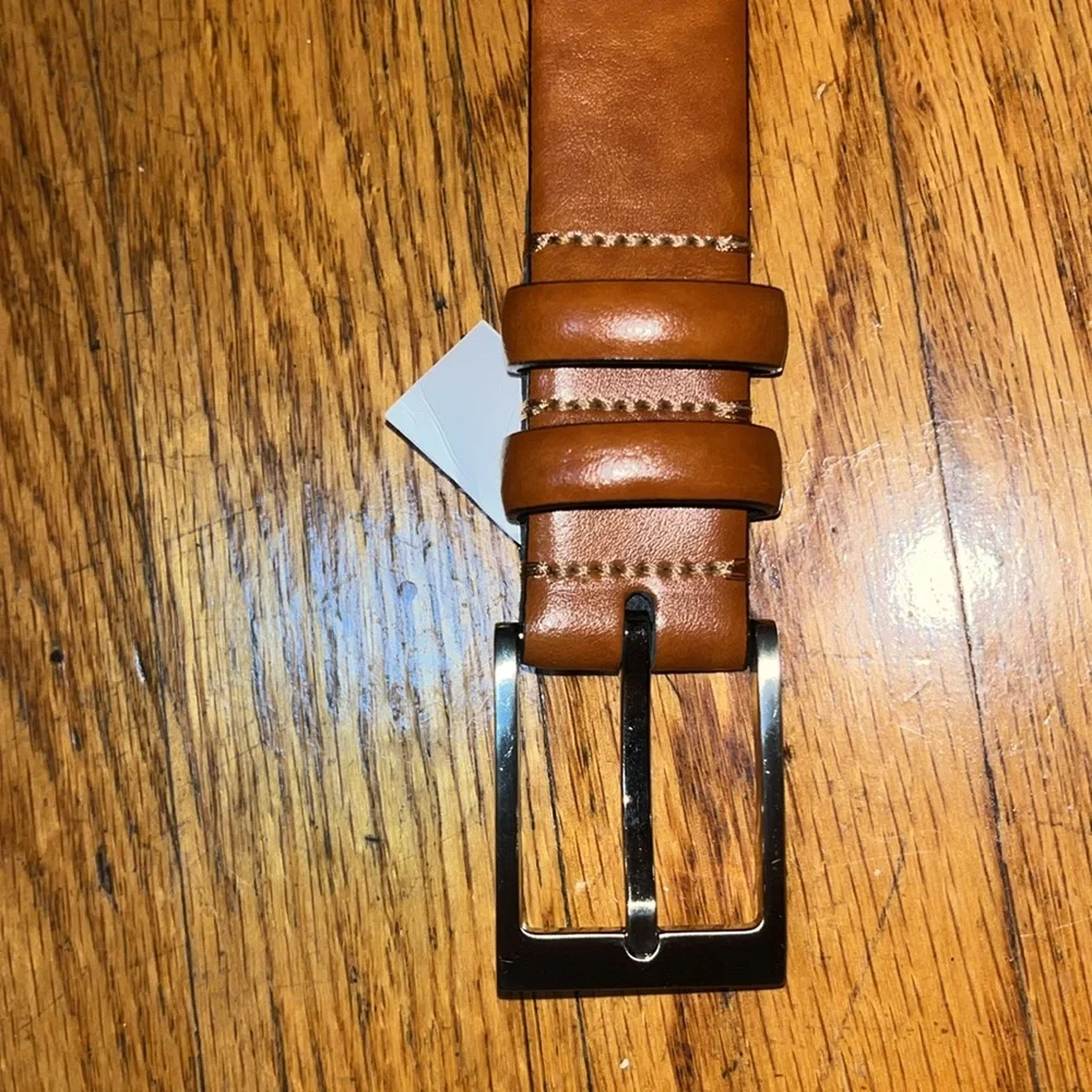 NWT Men’s Warehouse Brown Italian Leather Belt Size 30